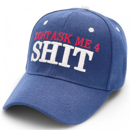 Baseball Cap - Funny Embroidered Humor Slogan Adjustable UV Protection 100% Polyester - product detail view 10