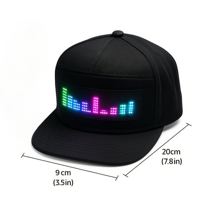 Baseball Cap - LED Hat Programmable Scrollable Text Animated Patterns APP Controlled - product detail view 2