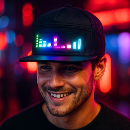 Baseball Cap - LED Hat Programmable Scrollable Text Animated Patterns APP Controlled - product detail view 4