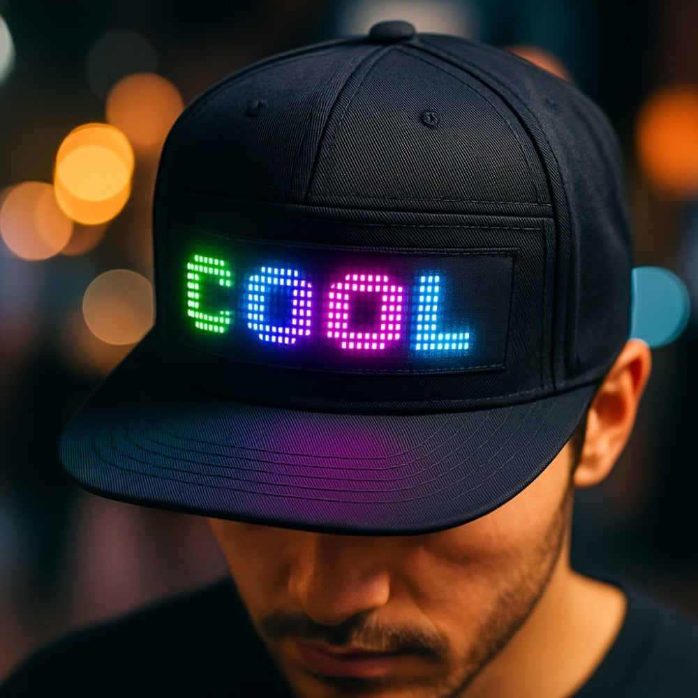Baseball Cap - LED Hat Programmable Scrollable Text Animated Patterns APP Controlled - product detail view 6