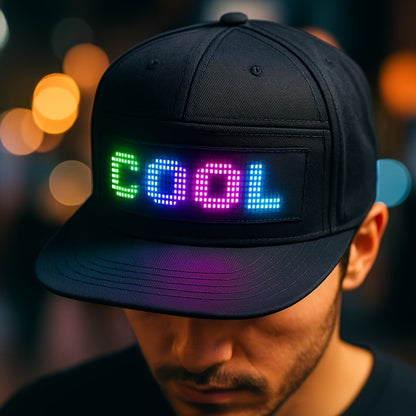 Baseball Cap - LED Hat Programmable Scrollable Text Animated Patterns APP Controlled - product detail view 6