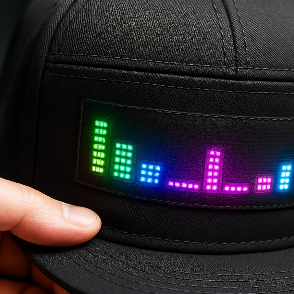 Baseball Cap - LED Hat Programmable Scrollable Text Animated Patterns APP Controlled - product detail view 7