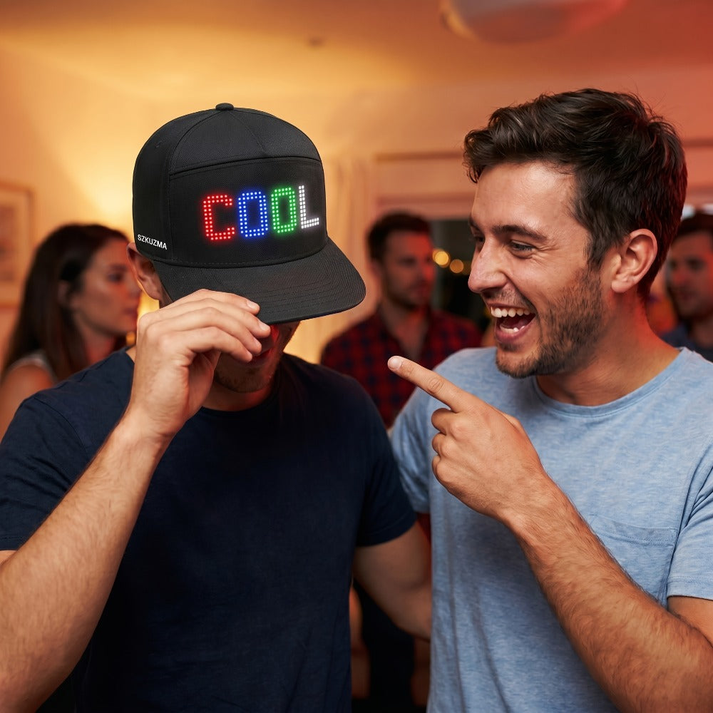 Baseball Cap - LED Light Up Hat Programmable 12x48 Pixel Screen Scrolling Text Display - product detail view 5