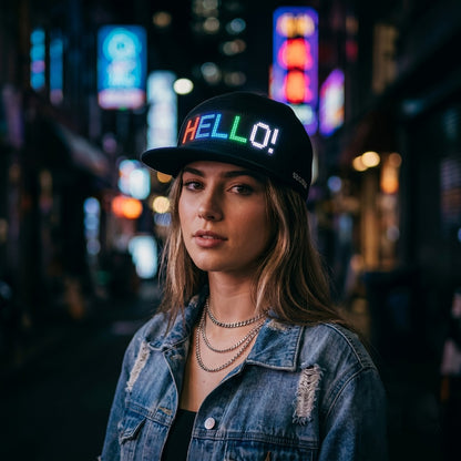Baseball Cap - LED Light Up Hat Programmable 12x48 Pixel Screen Scrolling Text Display - product detail view 8