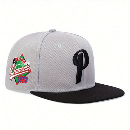 Baseball Cap - Men Letter P Embroidered Hip Hop Adjustable Sun Hat Casual Outdoor Leisure - product detail view 10