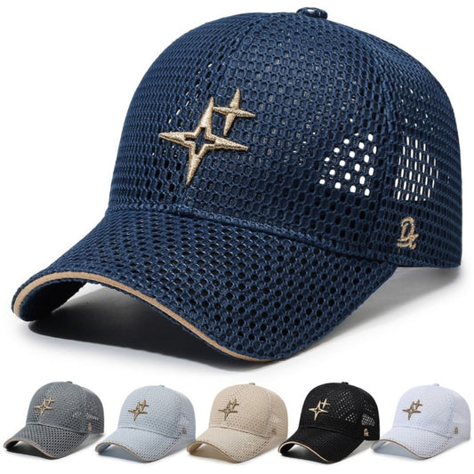 Baseball Cap - Mesh with Star Embroidery for Men & Women Breathable Adjustable Peaked Sun - main product view