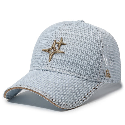 Baseball Cap - Mesh with Star Embroidery for Men & Women Breathable Adjustable Peaked Sun - product detail view 17