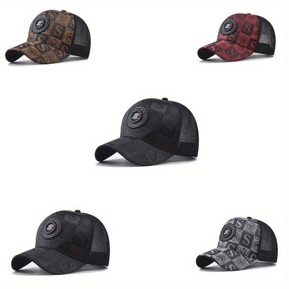 Baseball Cap - Men Women Mesh Trucker Hat Alphabet Letter Print Adjustable Snapback Visor - main product view