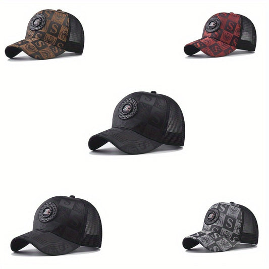 Baseball Cap - Men Women Mesh Trucker Hat Alphabet Letter Print Adjustable Snapback Visor - main product view