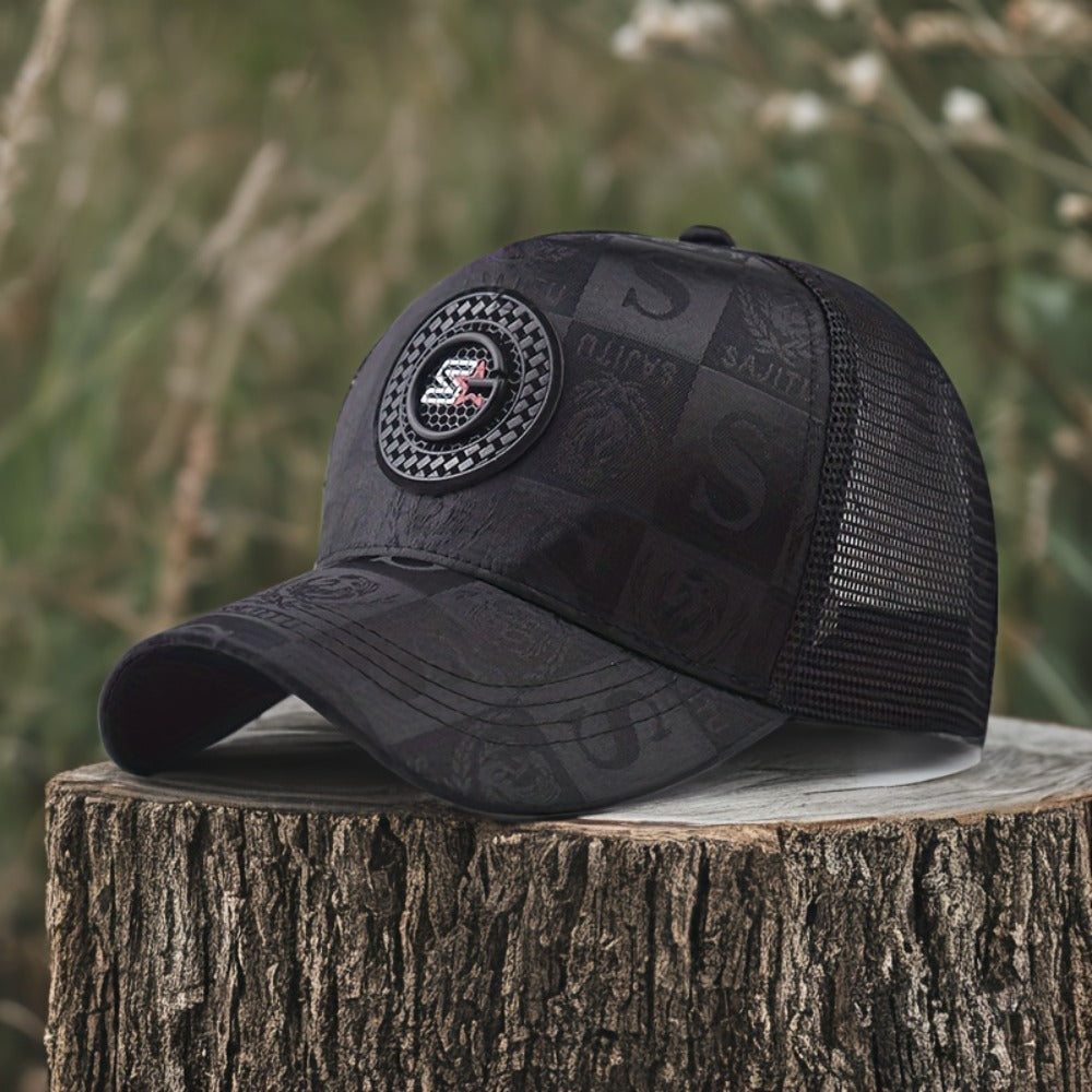 Baseball Cap - Men Women Mesh Trucker Hat Alphabet Letter Print Adjustable Snapback Visor - product detail view 5