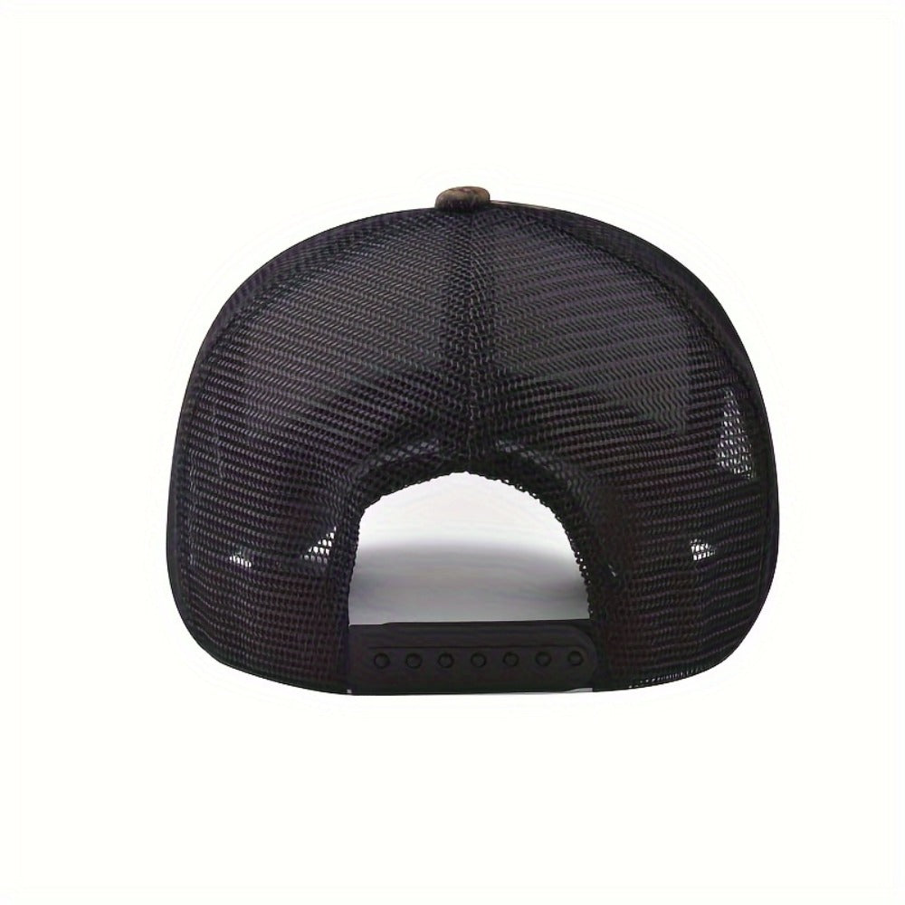 Baseball Cap - Men Women Mesh Trucker Hat Alphabet Letter Print Adjustable Snapback Visor - product detail view 6
