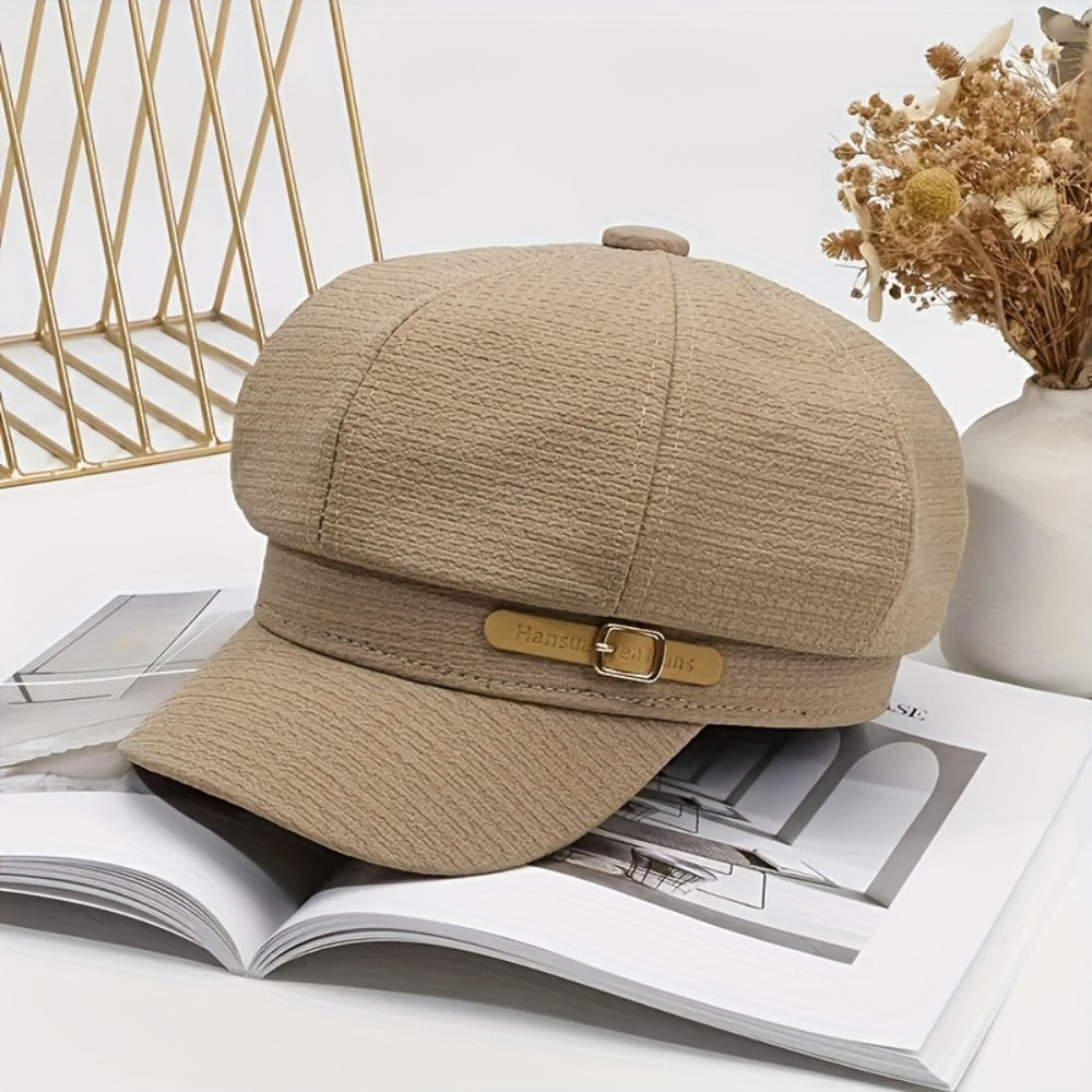 Baseball Cap - Newsboy for Women Solid Color Short Brim Breton Artist Hat Adjustable - main product view