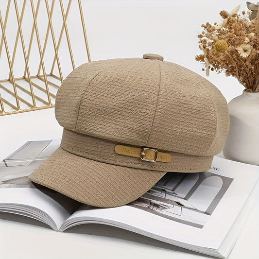 Baseball Cap - Newsboy for Women Solid Color Short Brim Breton Artist Hat Adjustable - main product view