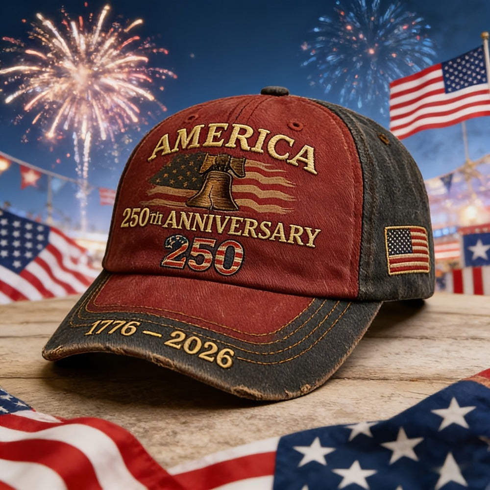 Baseball Cap - Patriotic 4 Pack USA 250th Embroidered American Flag Hat Unisex Adjustable - product detail view 7