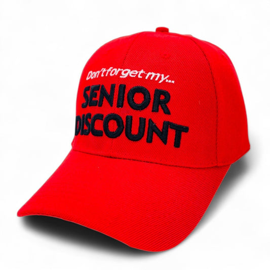 Baseball Cap - Senior Discount Embroidered Funny Hat 100% Polyester Adjustable UV - main product view