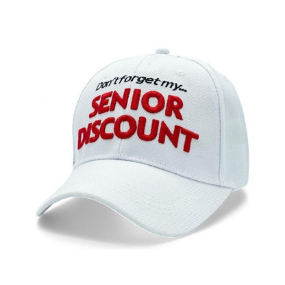 Baseball Cap - Senior Discount Embroidered Funny Hat 100% Polyester Adjustable UV - product detail view 6