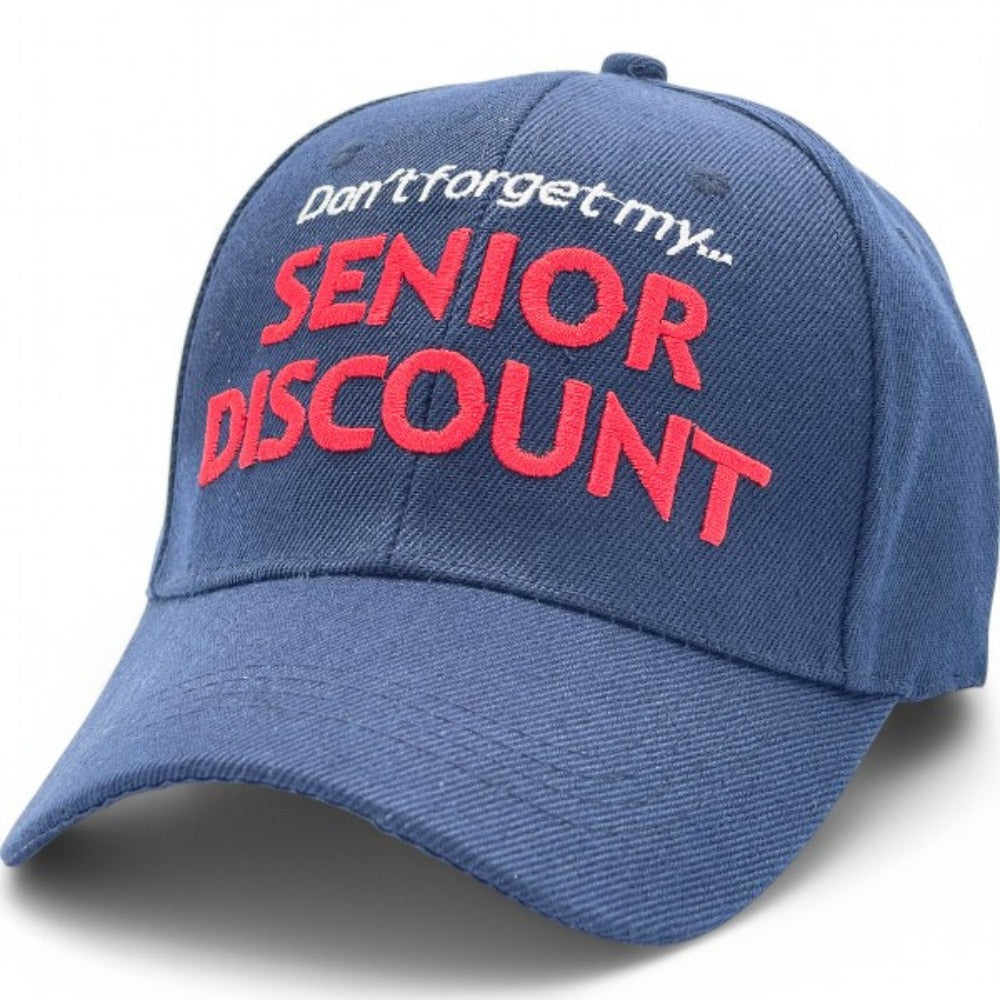 Baseball Cap - Senior Discount Embroidered Funny Hat 100% Polyester Adjustable UV - product detail view 12