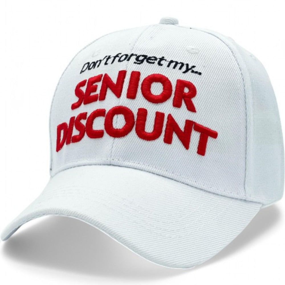 Baseball Cap - Senior Discount Embroidered Funny Hat 100% Polyester Adjustable UV - product detail view 14