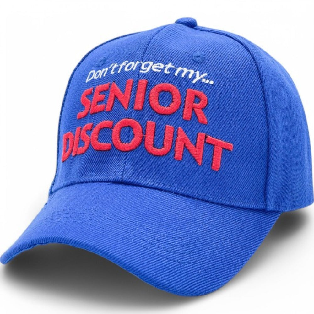 Baseball Cap - Senior Discount Embroidered Funny Hat 100% Polyester Adjustable UV - product detail view 15