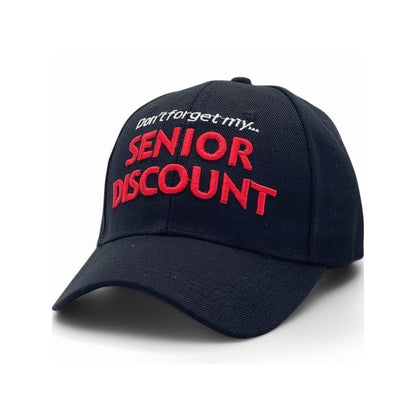 Baseball Cap - Senior Discount Embroidered Funny Hat 100% Polyester Adjustable UV - product detail view 17