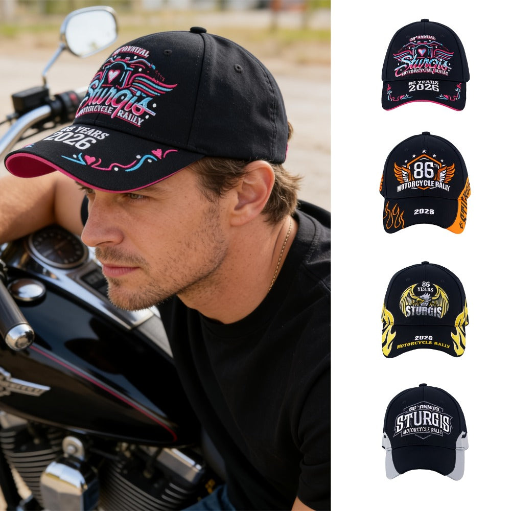 Baseball Cap - Sturgis 2026 Motorcycle Rally Hat 86th Embroidered Souvenir Adjustable - product detail view 10