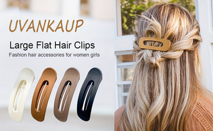 Hair Clips for Women 12 Pack – Matte Solid Color Side Clips & Bangs Clips, Oval PVC Elegant Barrettes for Daily Hairstyling, Sweet & Minimalist Hair Accessories in Multiple Style Options