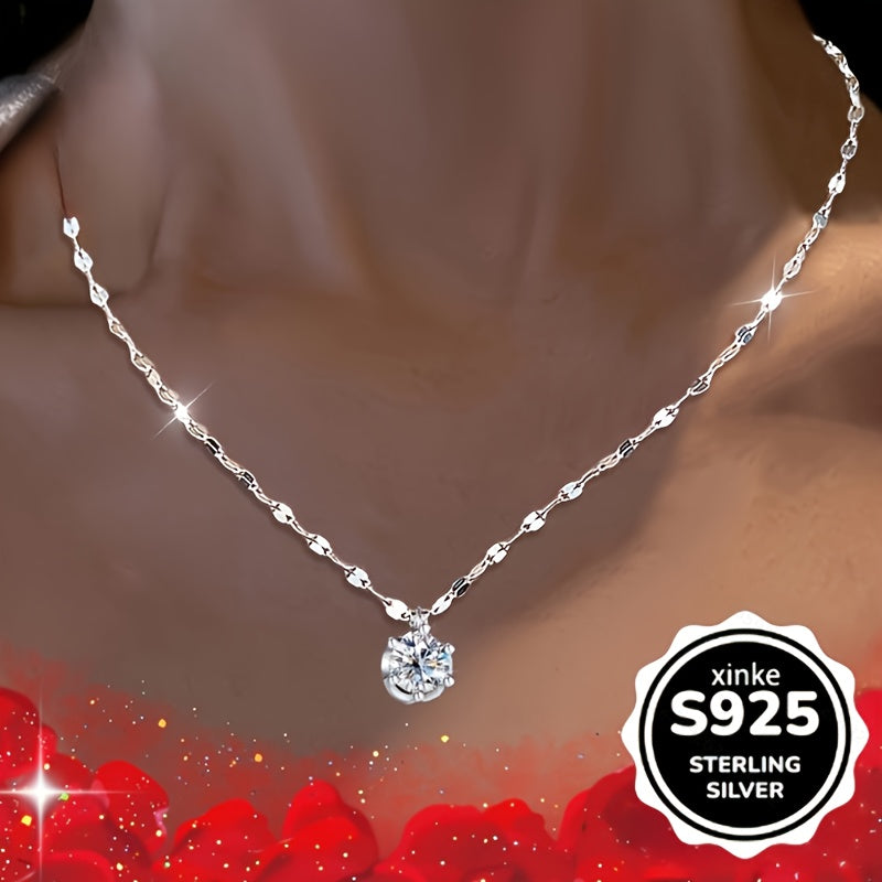 A Set of 3 Elegant 925 Sterling Silvery - Lip Cross Necklaces with Dazzling Cubic Synthetic Zirconia and Heart - Shaped Pendants. A Combination of Shiny Coconut - Snowflake Chains and Cubic Synthetic Zirconia Necklaces. It's the Perfect Gift