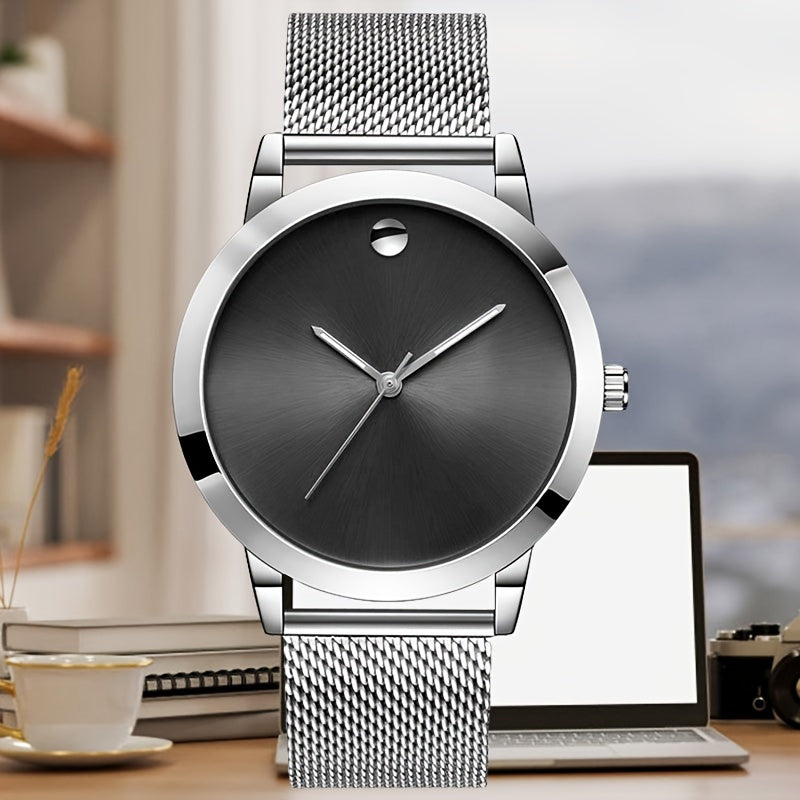 Mens Fashion Stainless Steel Band Watches Casual Simple Watches for Men, the Best Choice for Gifts