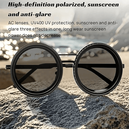 Steampunk Rotating Lens Glasses - Adjustable ND Mechanical Style Frame for Men Women, Cyberpunk Retro Sunglasses with Variable Brightness Lenses for Driving Outdoor, Unisex Fashion Eyewear
