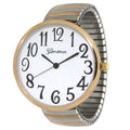 Large Face Metallic Shiny Color Stretch Band Women's Watch