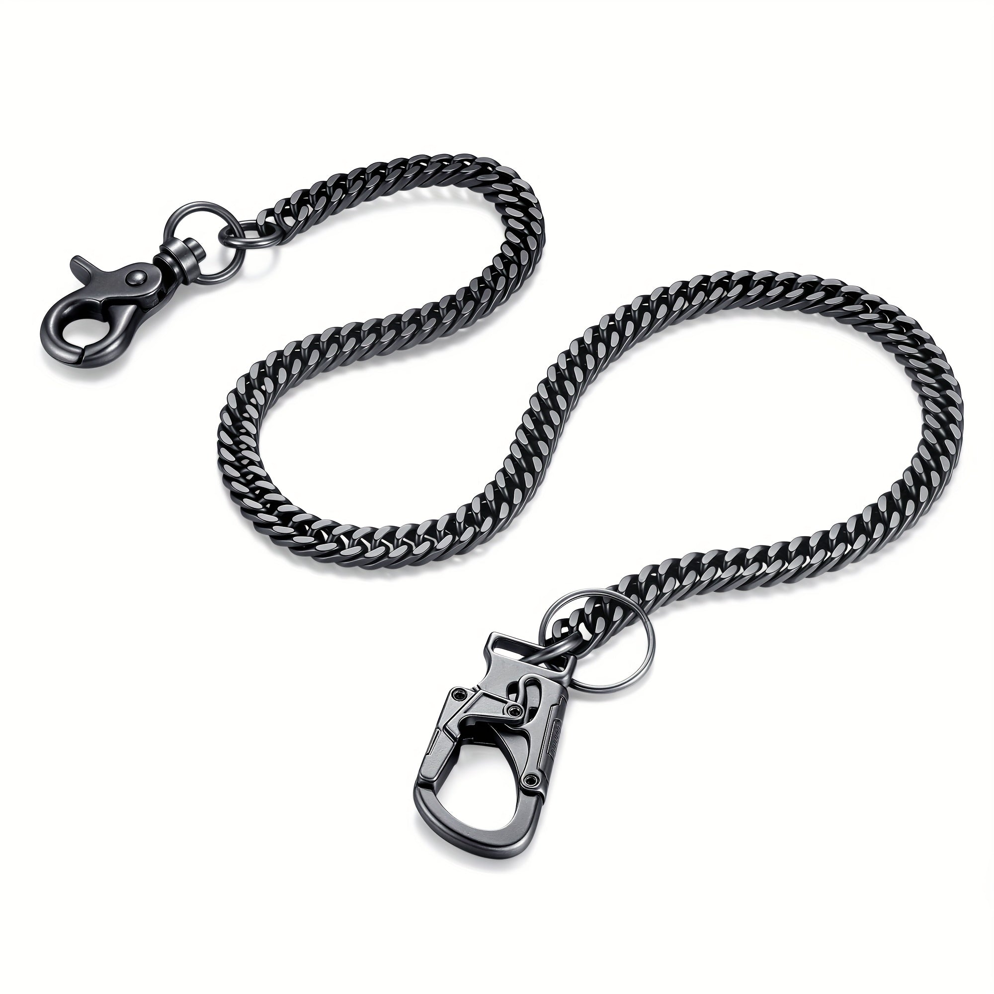 Ahiller Business Style Wallet Chain, Hip Hop Style Keychain - Dual Lock Security Design, Outdoor Camping, Traveling Accessory for Motorcycle/Daily Use with Scratch Resistant Coating, Men's EDC Carrying Gear Chain, Perfect Gift for Boyfriends And Dads, Dai