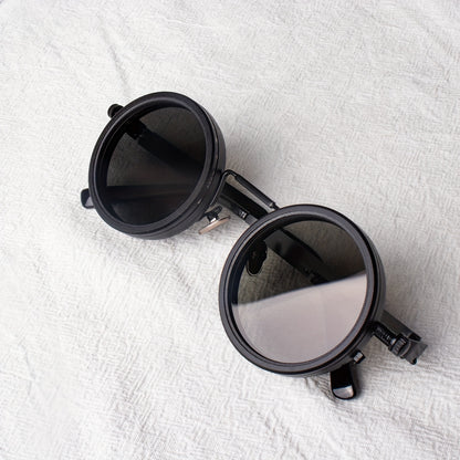 Industrial Punk Rotating Dimming Fashion Glasses – Spring Temple Flip-Up Adjustable Tint Eyewear, Steampunk Street Style Shades for Men & Women, Versatile High-Fashion Statement Piece