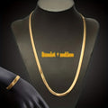 2pcs Luxury Hip-hop Set - Unisex - Fashionable Necklace And Bracelet Combination -18K Gold Plated 18K Gold Plated-plated Snake Chain Design Suitable For Parties And Birthday Gifts, Available In Multiple Sizes 18 20 22 24 26 28 Inches