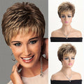 10-Inch Short Curly Wig for Women, Mixed Brown Color, Heat-Resistant Synthetic Fiber Material, Rose Net Wig Cap - Suitable for Daily Wear, Costume Play, Carnivals, Music Festivals, Parties, Weddings, Dances, Halloween, Christmas