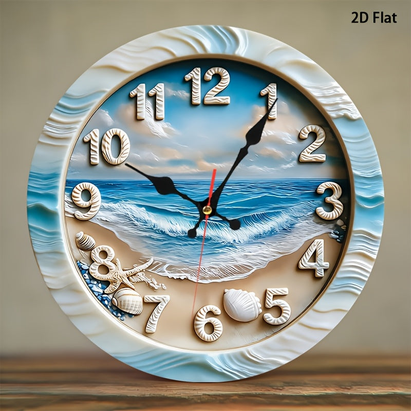 Beach Scene Nursery Wall Clock - Battery-Powered Coastal Design – view 3