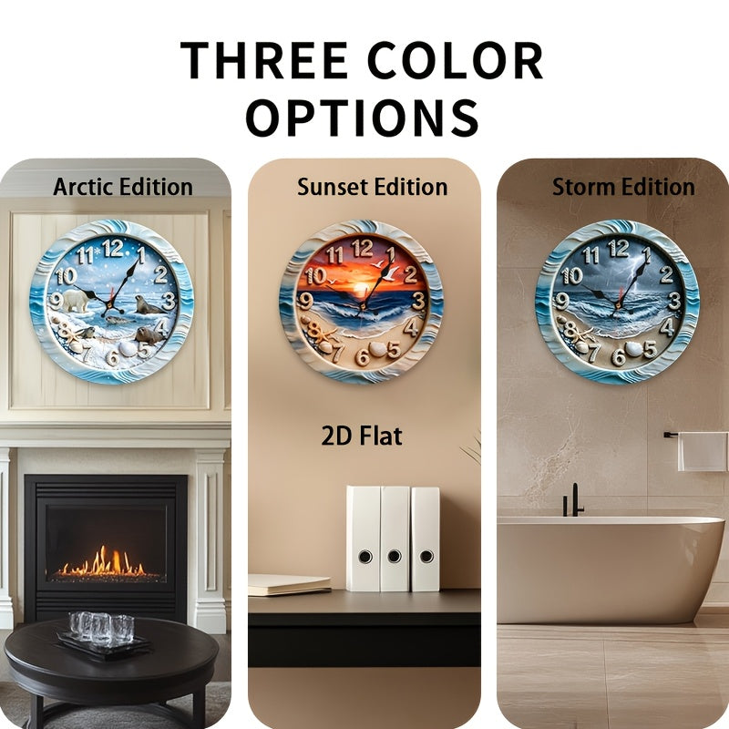 Beach Scene Nursery Wall Clock - Battery-Powered Coastal Design – view 4