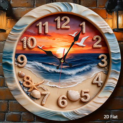 Beach Scene Nursery Wall Clock - Battery-Powered Coastal Design – view 5