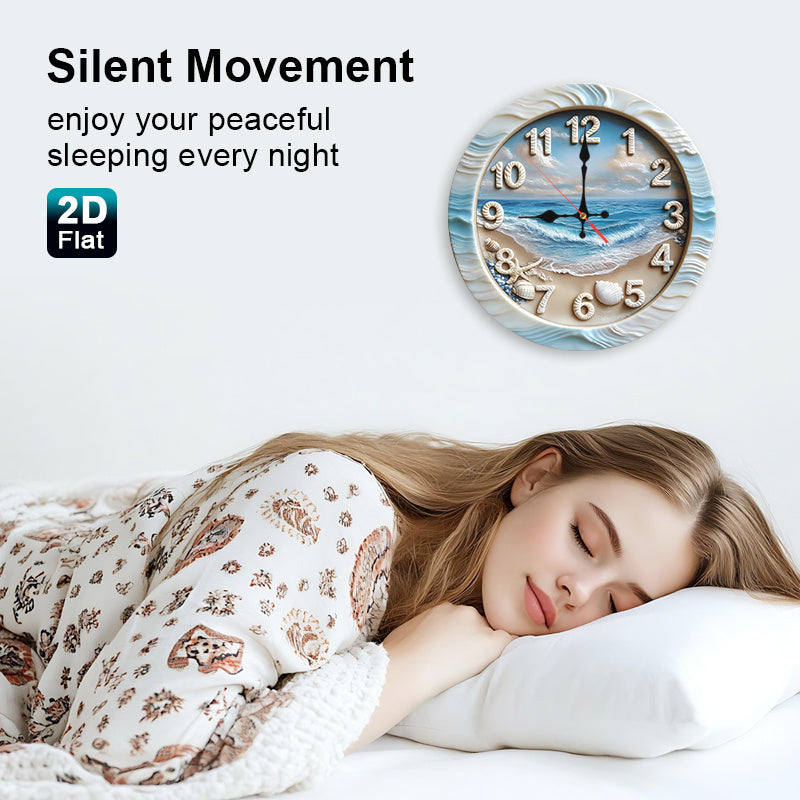 Beach Scene Nursery Wall Clock - Battery-Powered Coastal Design – view 6
