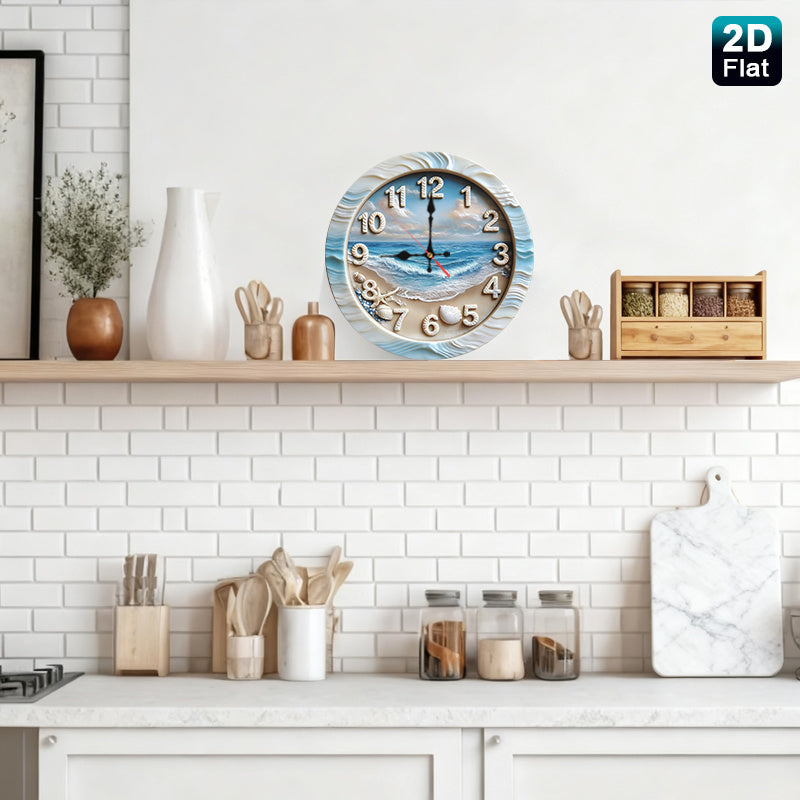 Beach Scene Nursery Wall Clock - Battery-Powered Coastal Design – view 8