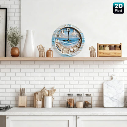 Beach Scene Nursery Wall Clock - Battery-Powered Coastal Design – view 8