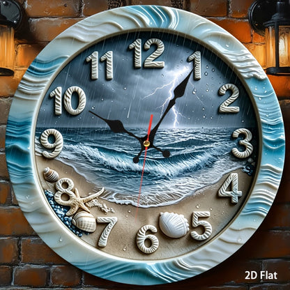 Beach Scene Nursery Wall Clock - Battery-Powered Coastal Design – view 9