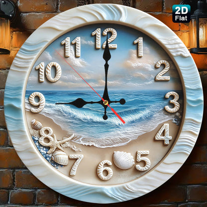 Beach Scene Nursery Wall Clock - Battery-Powered Coastal Design – view 10