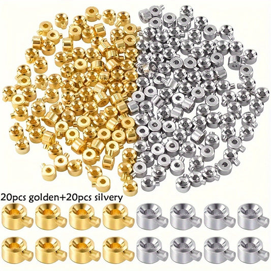 Bead Caps - Bulk 40pcs Silver Gold Flower for Jewelry Making Bracelets Necklaces - main product view