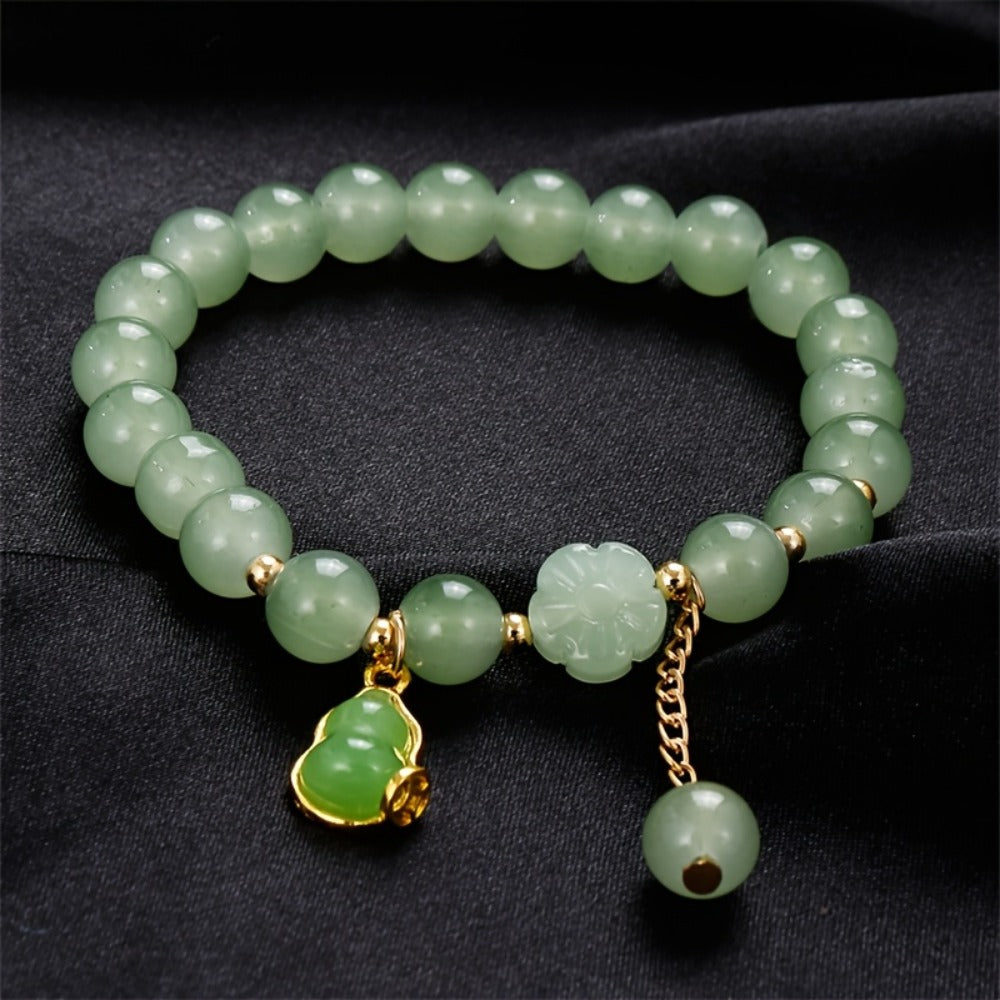 Beaded Bracelet - Bead Chain Set 7 Pcs Imitation Jade Butterfly Lily Pendant Retro Chinese - product detail view 4