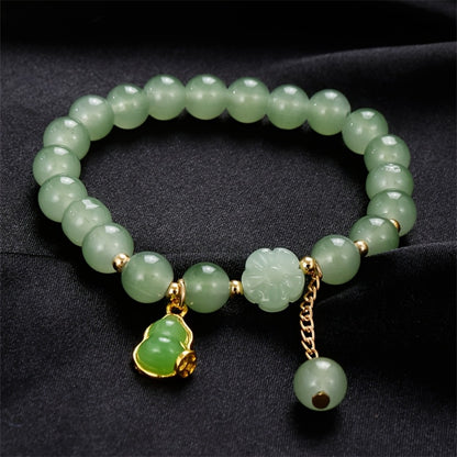 Beaded Bracelet - Bead Chain Set 7 Pcs Imitation Jade Butterfly Lily Pendant Retro Chinese - product detail view 4