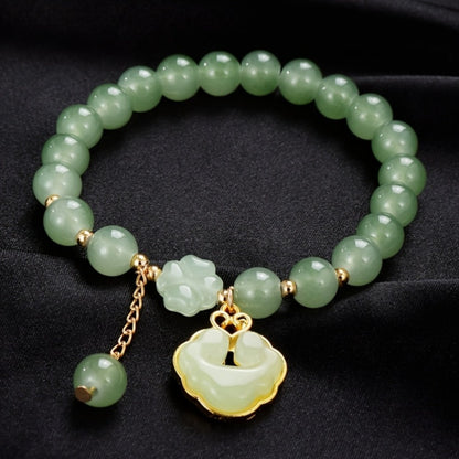Beaded Bracelet - Bead Chain Set 7 Pcs Imitation Jade Butterfly Lily Pendant Retro Chinese - product detail view 7