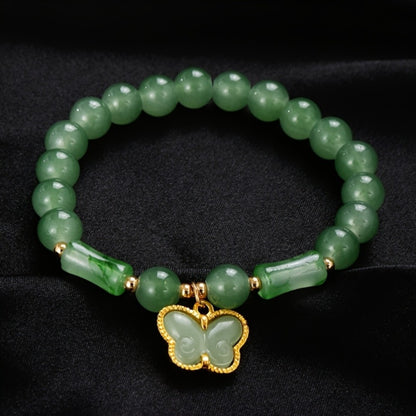Beaded Bracelet - Bead Chain Set 7 Pcs Imitation Jade Butterfly Lily Pendant Retro Chinese - product detail view 8