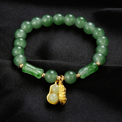 Beaded Bracelet - Bead Chain Set 7 Pcs Imitation Jade Butterfly Lily Pendant Retro Chinese - product detail view 9