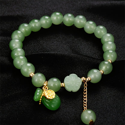 Beaded Bracelet - Bead Chain Set 7 Pcs Imitation Jade Butterfly Lily Pendant Retro Chinese - product detail view 11