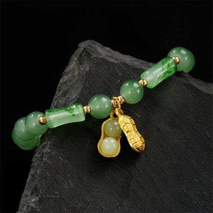 Beaded Bracelet - Bead Chain Set 7 Pcs Imitation Jade Butterfly Lily Pendant Retro Chinese - product detail view 15